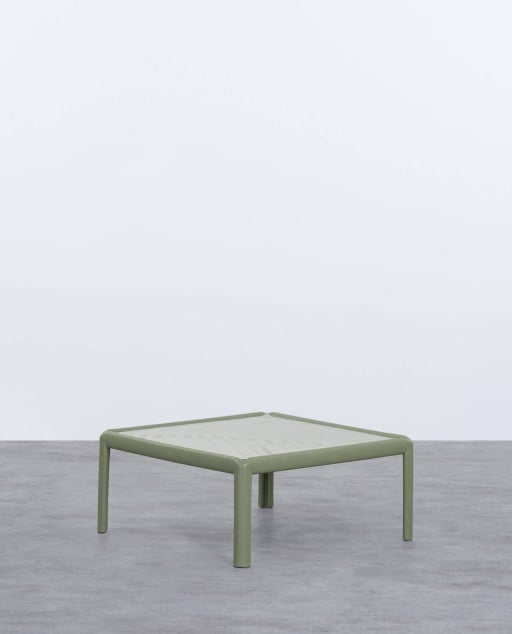 Table Basse Carrée en Polypropylène et Verre (69x69 cm) Meivy