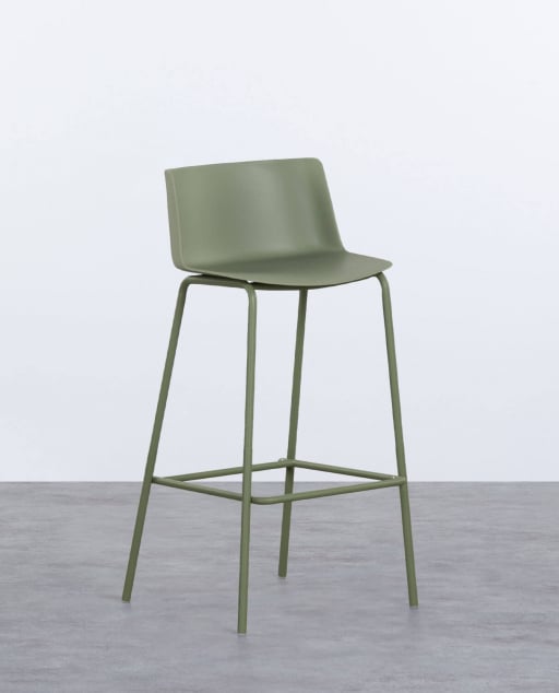 Tabouret Haut d'Extérieur en Polypropylène et Métal (74 cm) Meivy