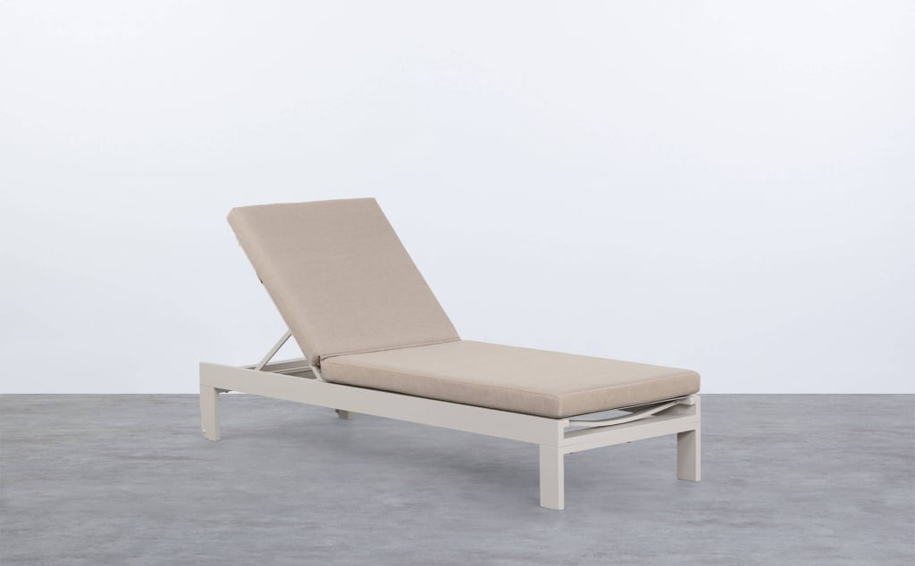 Chaise longue Inclinable en Aluminium avec Coussin en Tissu New Kreta 