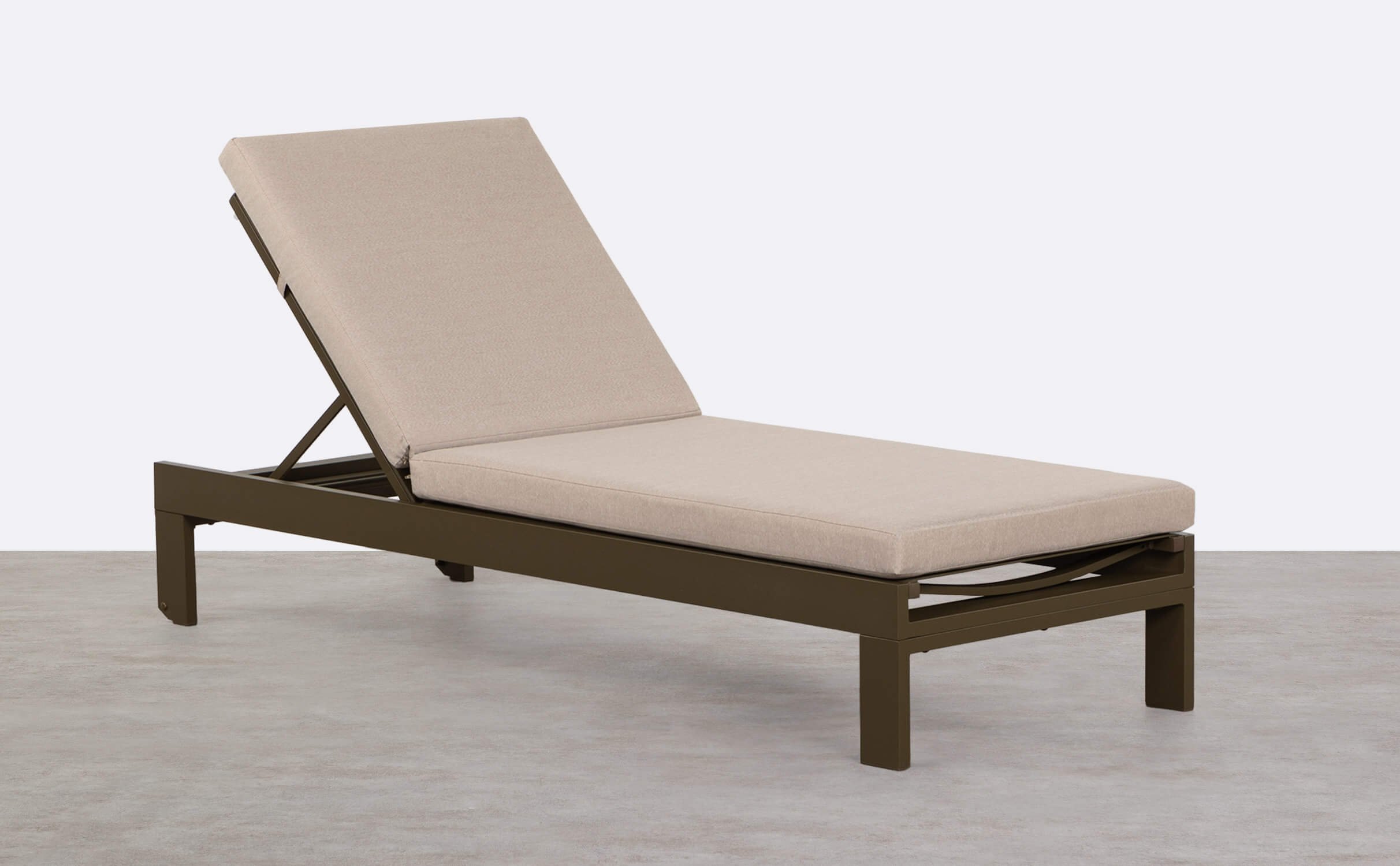 Chaise longue Inclinable en Aluminium avec Coussin en Tissu New Kreta , image de la gelerie 1