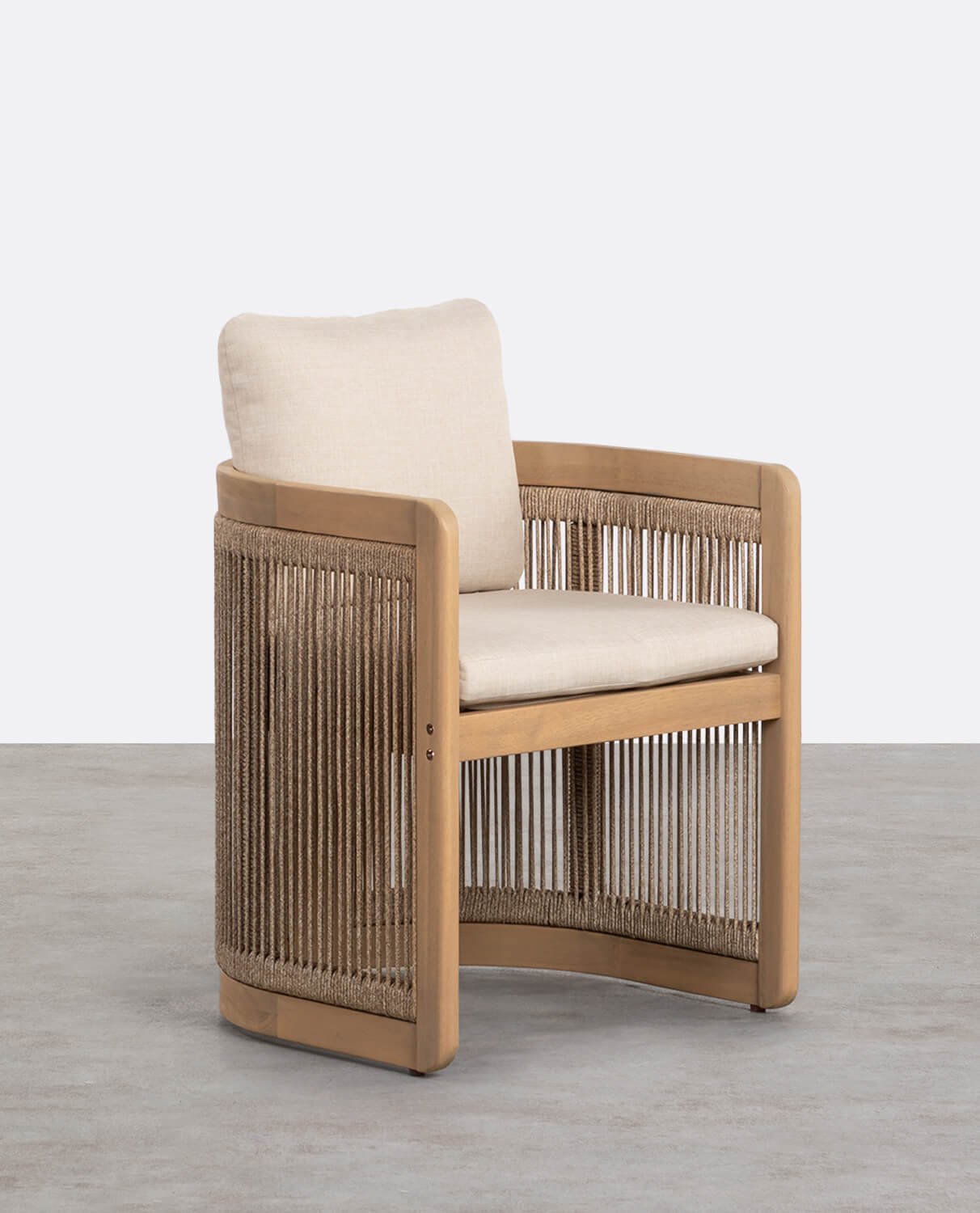 Pack de 4 Chaises de Jardin en Bois d'Acacia avec Coussins Mirla, image de la gelerie 1