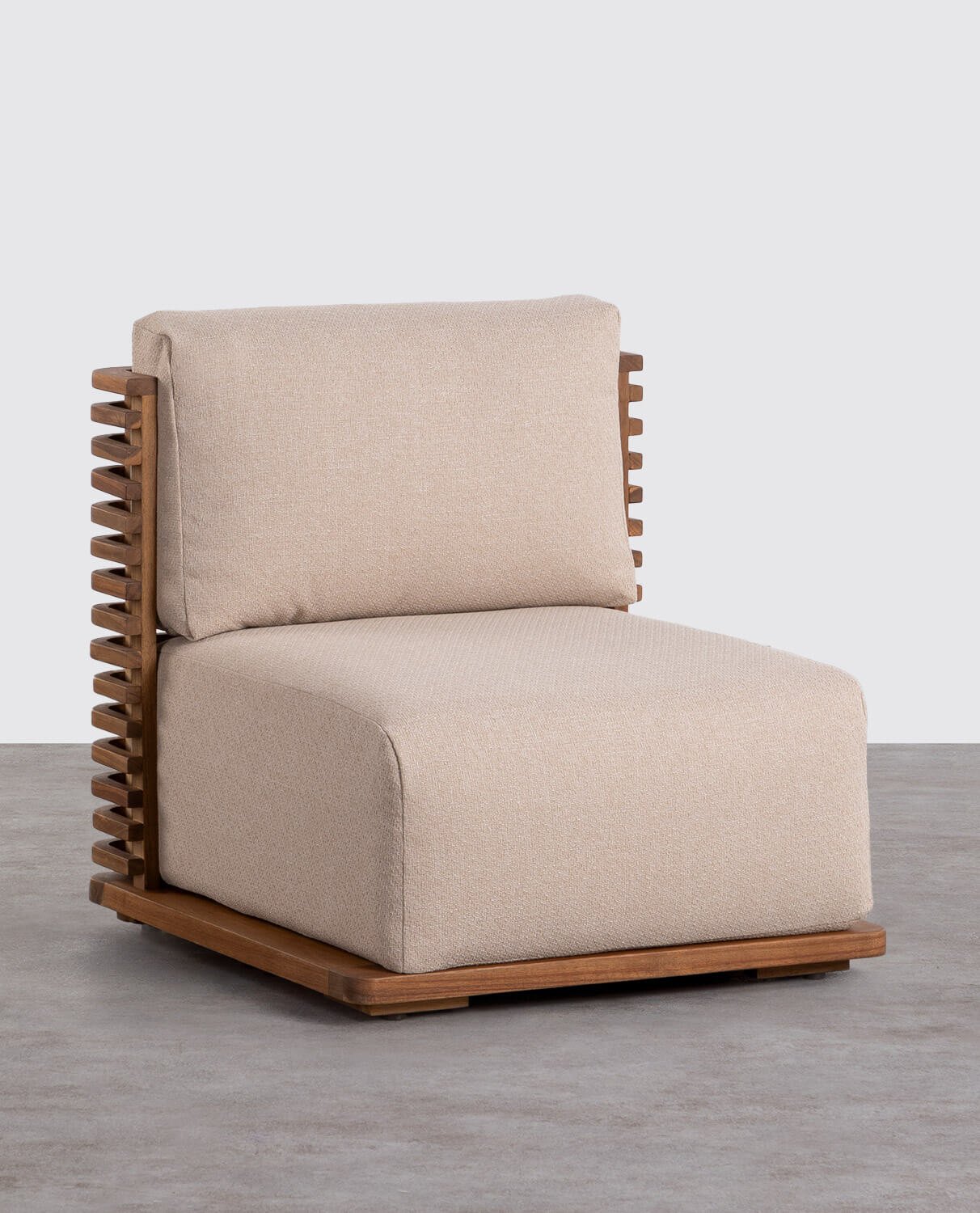 Chaise de Jardin en Bois d'Acacia avec Coussins en Tissu Hazan, image de la gelerie 1