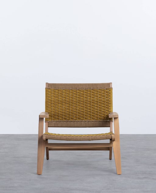 Fauteuil de Jardin en Bois d'Acacia et Corde Mirle - Jaune Curry