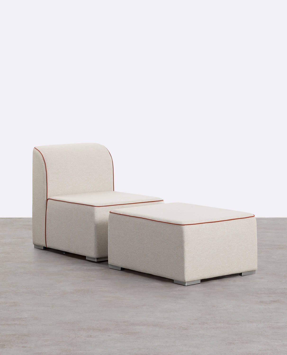 Fauteuil de Jardin Modulable avec Pouf en Tissu Lagos, image de la gelerie 1