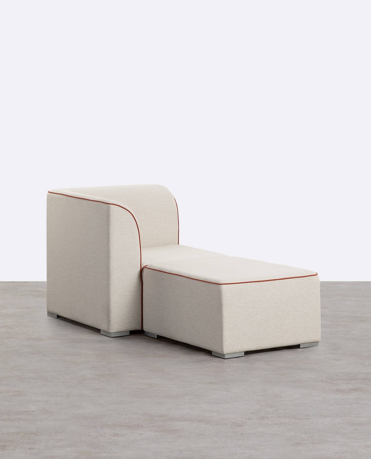 Fauteuil d'Angle de Jardin Modulable avec Pouf en Tissu Lagos, image de la gelerie 1
