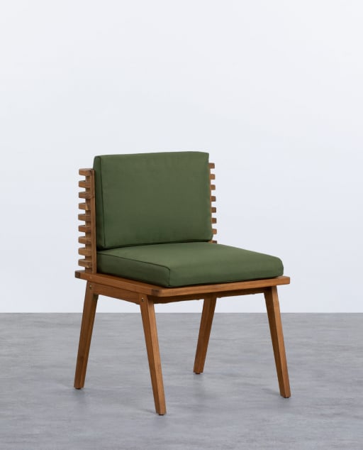 Pack 4 Chaises d'Extérieur en Bois d'Acacia et Tissu Hazan