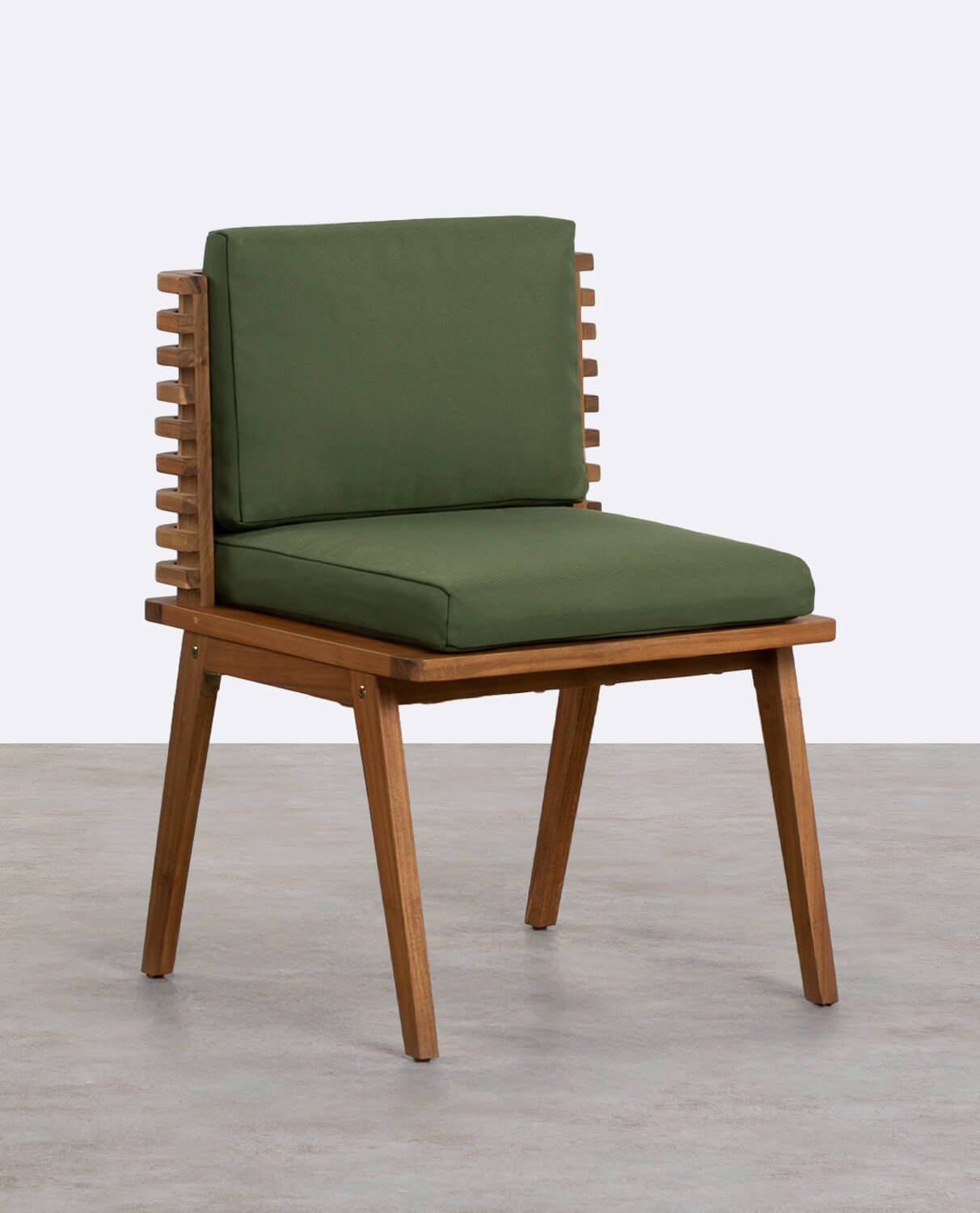 Pack 4 Chaises d'Extérieur en Bois d'Acacia et Tissu Hazan, image de la gelerie 1