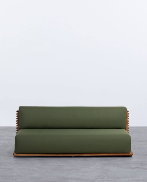 Canapé de Jardin 3 Places en Bois d'Acacia avec Coussins en Tissu Hazan