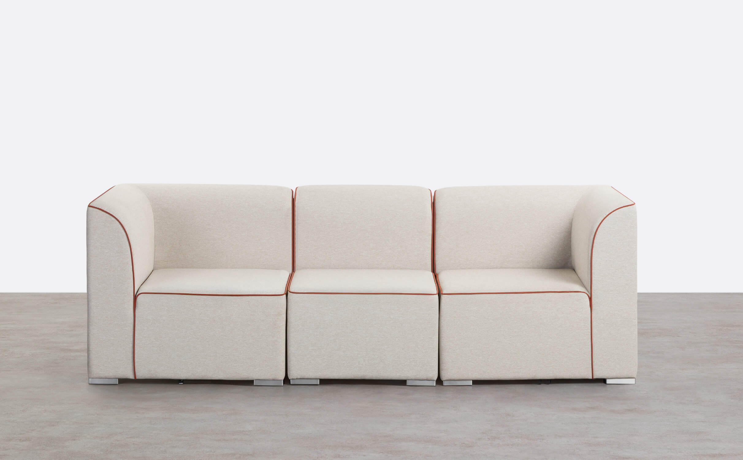 Canapé de Jardin Modulaire 3 Pièces avec 2 Canapés d'Angle et Fauteuil en Tissu Lagos, image de la gelerie 1