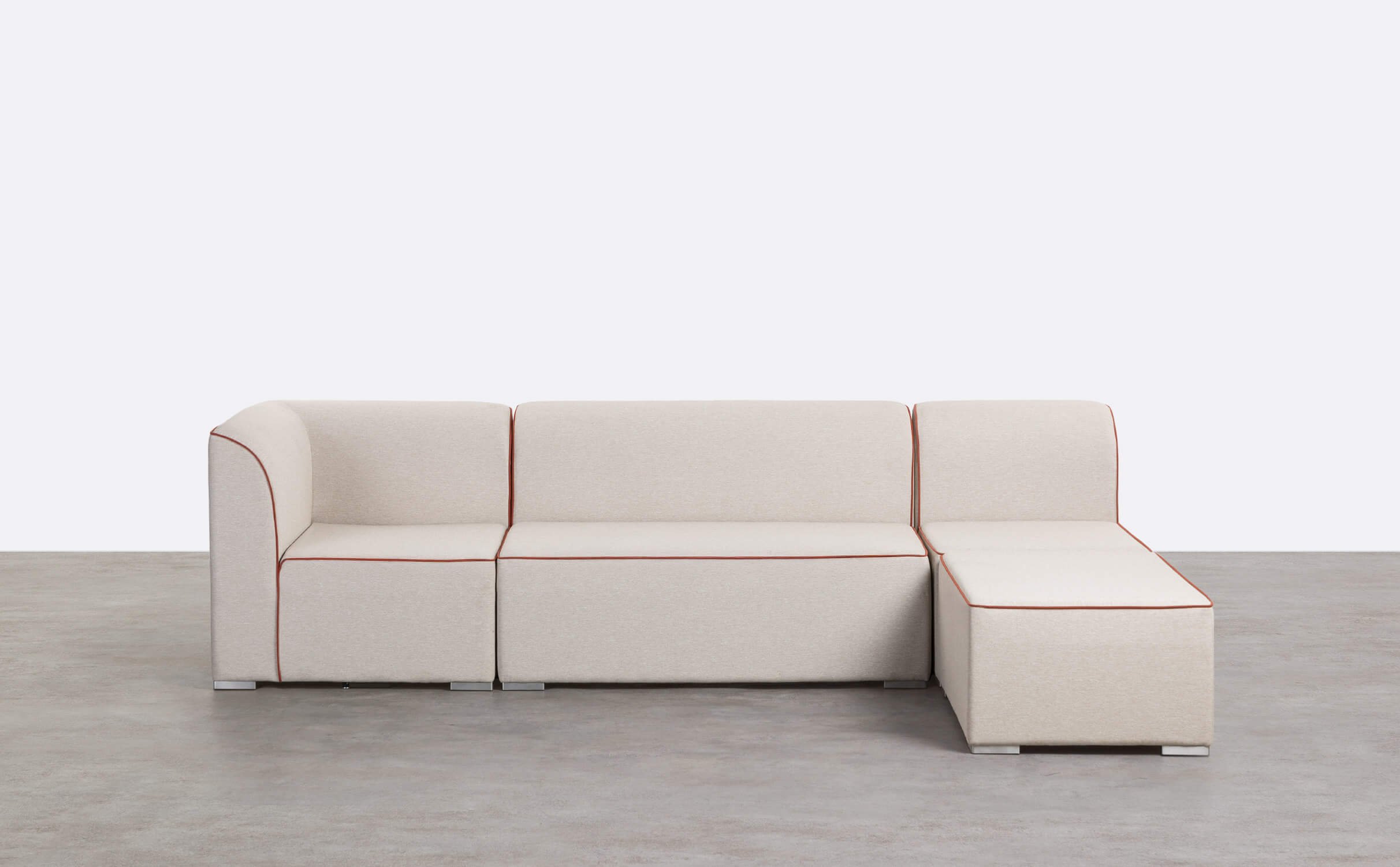 Canapé d'Angle Modulable 3 Pièces avec Canapé 2 Places et Fauteuil avec Pouf en Tissu Lagos, image de la gelerie 1