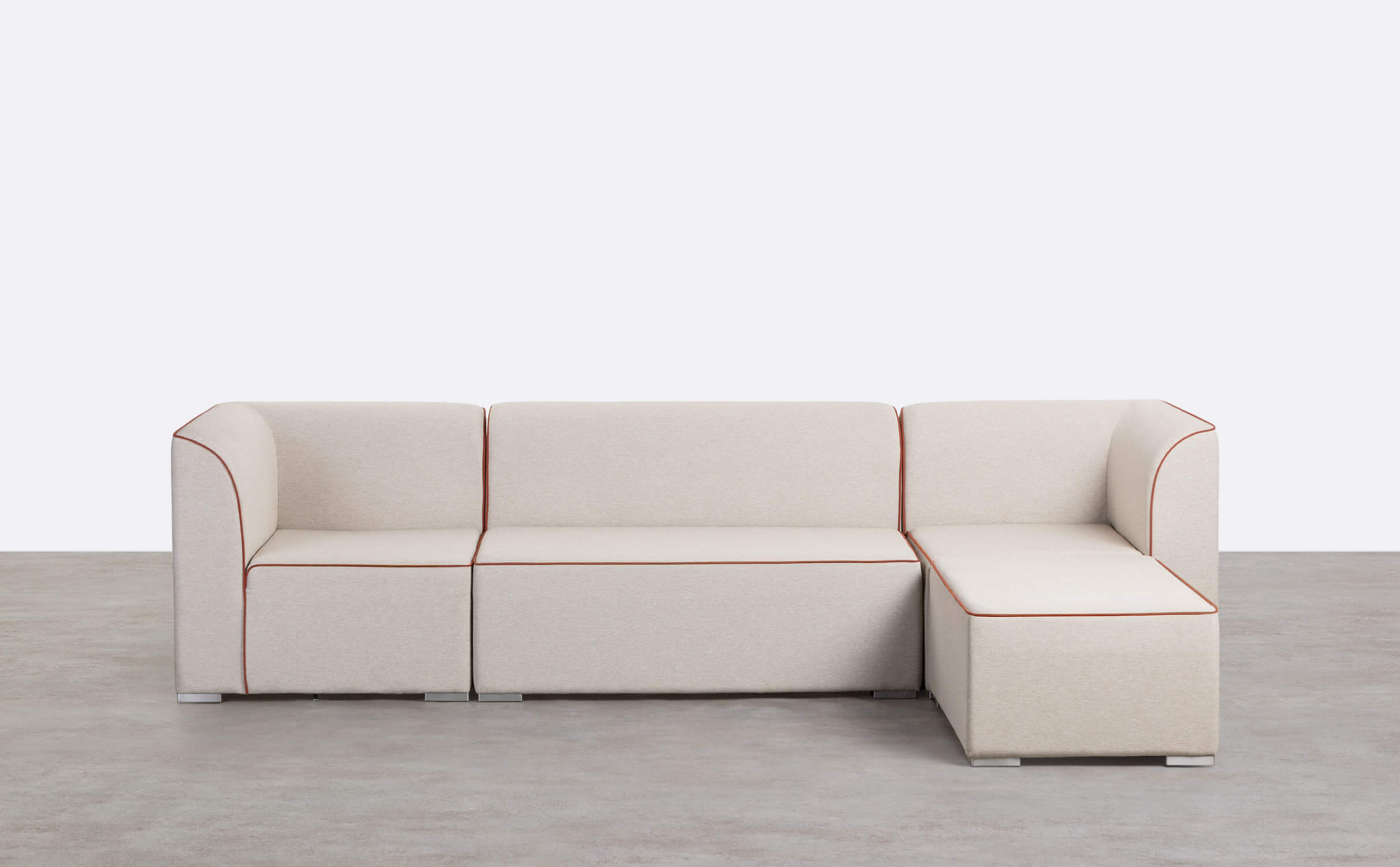 Canapé de Jardin Modulable 3 Pièces avec 2 Coins et Canapé 2 Places avec Pouf en Tissu Lagos, image de la gelerie 1