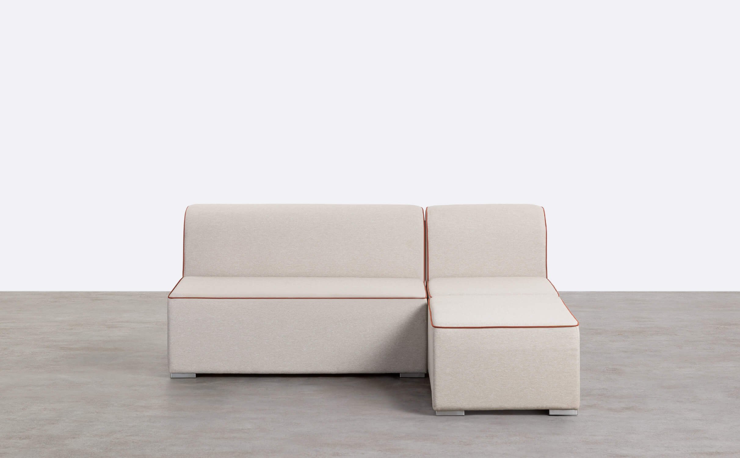 Canapé de Jardin Modulable 2 Pièces Canapé 2 Places et Fauteuil avec Pouf en Tissu Lagos, image de la gelerie 1
