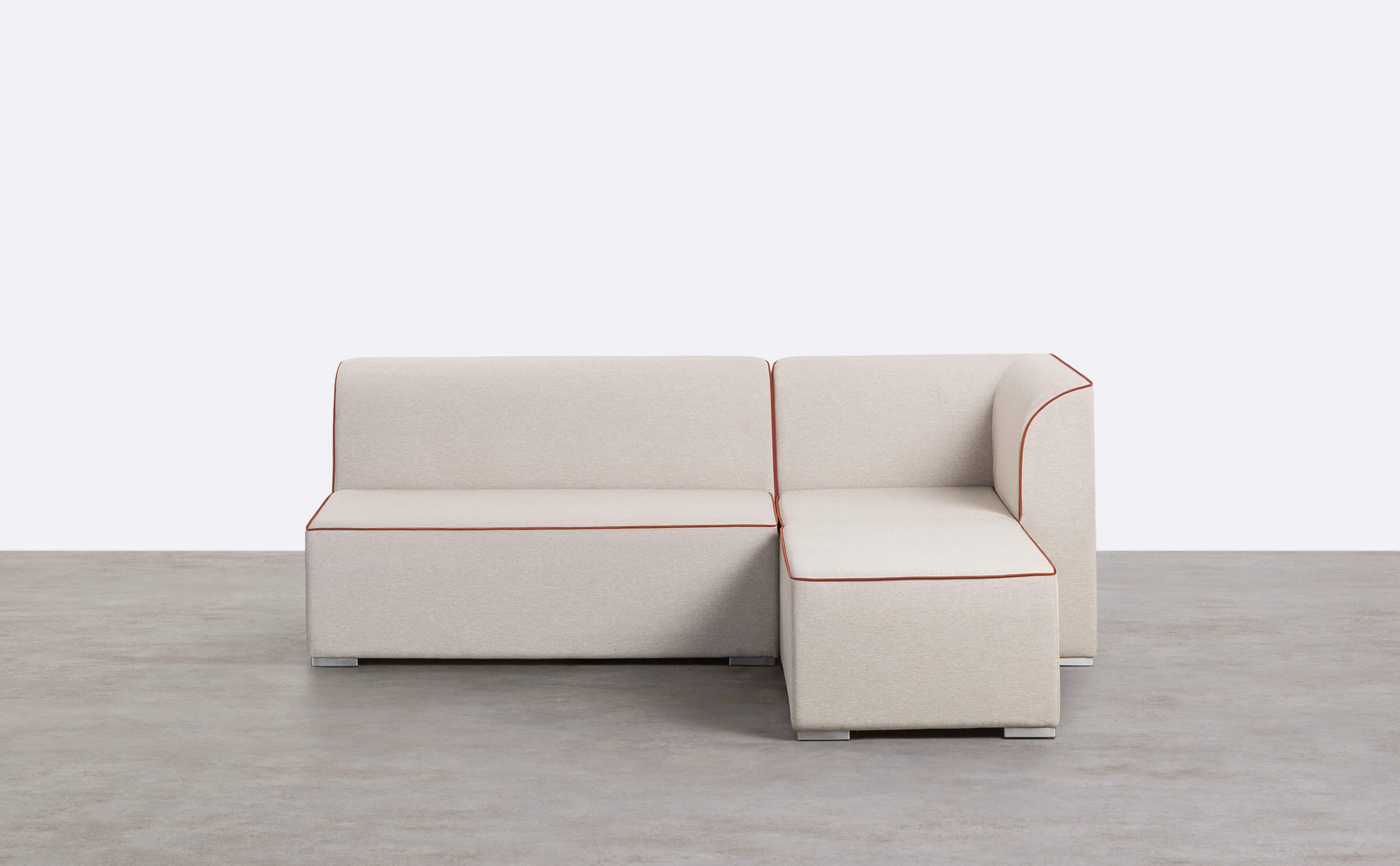 Canapé de Jardin Modulable 2 Pièces Canapé 2 Places et Coin avec Pouf en Tissu Lagos, image de la gelerie 1