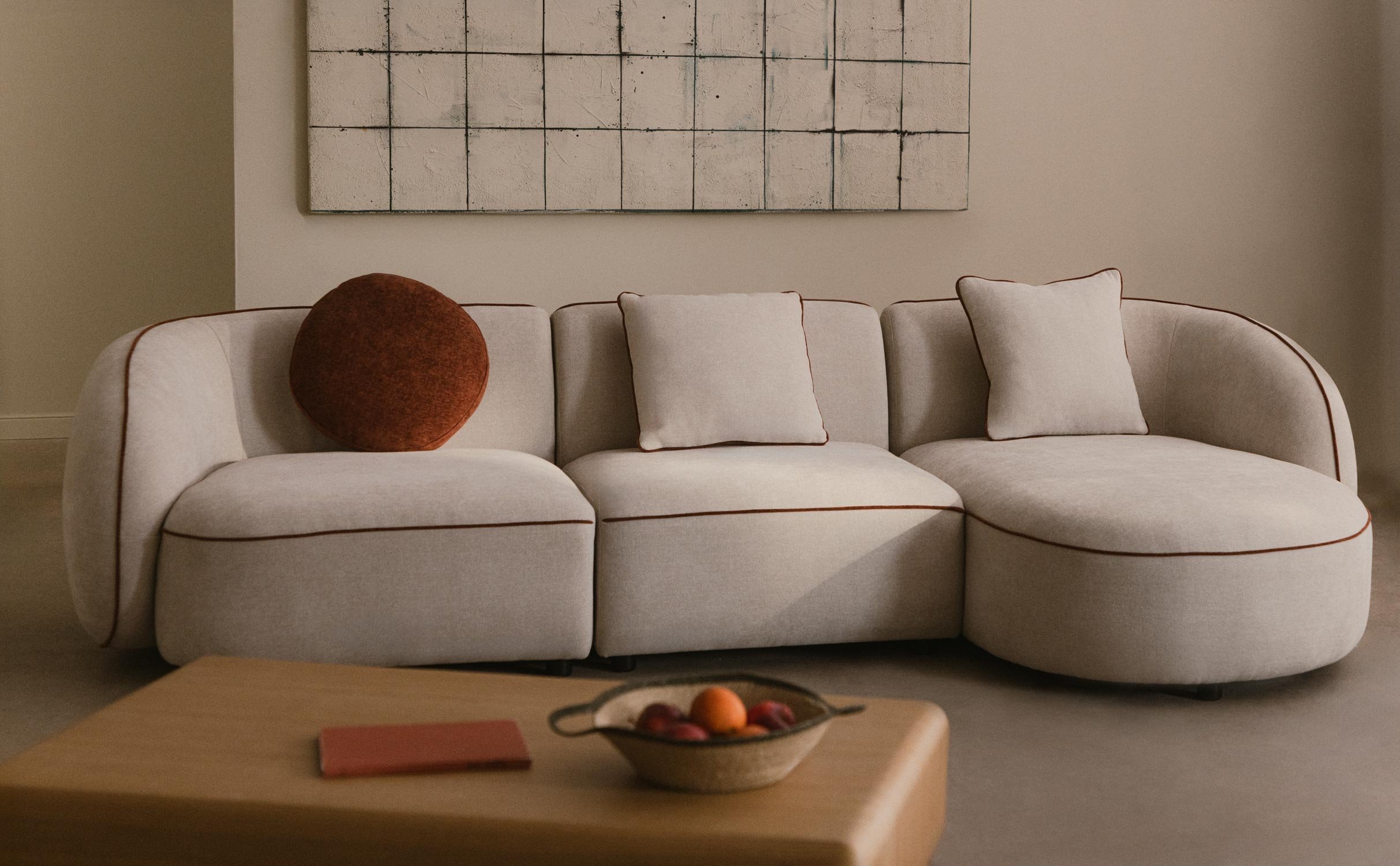 Canapé Méridienne Modulable 3 Pièces avec Fauteuil D'Angle et Fauteuil en Tissu Ilham, image de la gelerie 1