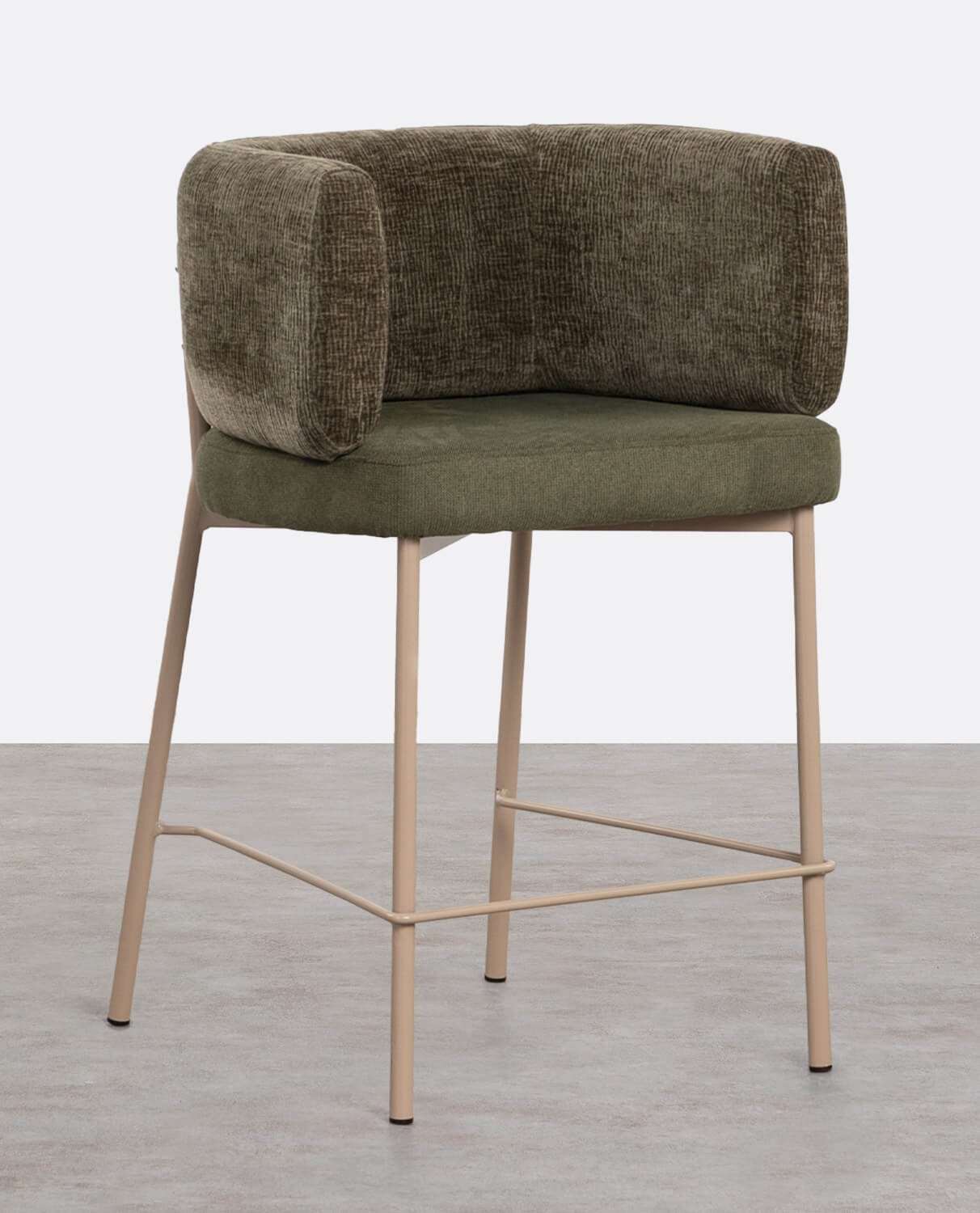 Tabouret Haut en Tissu et Métal (64 cm) Hades Soft, image de la gelerie 1