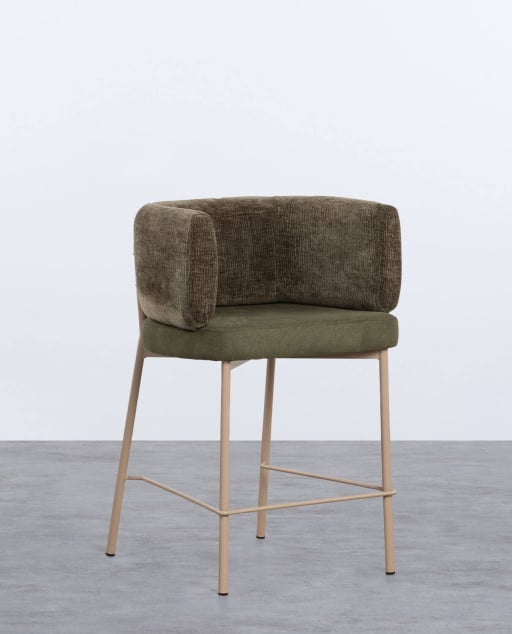 Tabouret Haut en Tissu et Métal (64 cm) Hades Soft