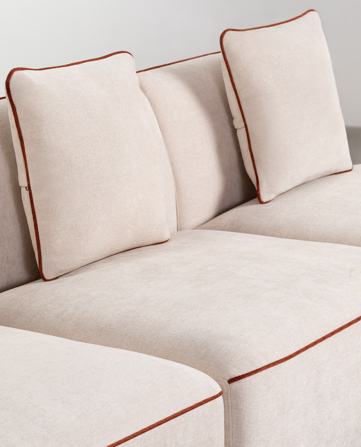 Fauteuil Canapé Modulable 3 Pièces avec Pouf Rond en Tissu Ilham, image de la gelerie 2