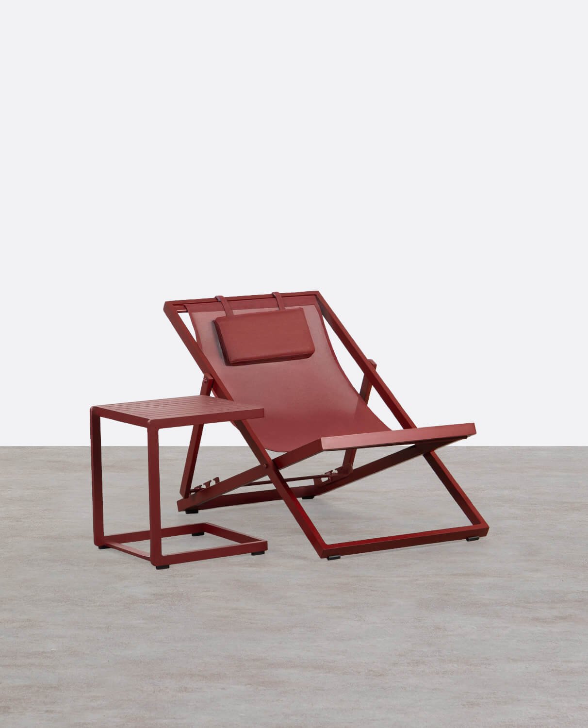 Hamac Inclinable Rilas et Table d'Appoint en Aluminium Kreta, image de la gelerie 1