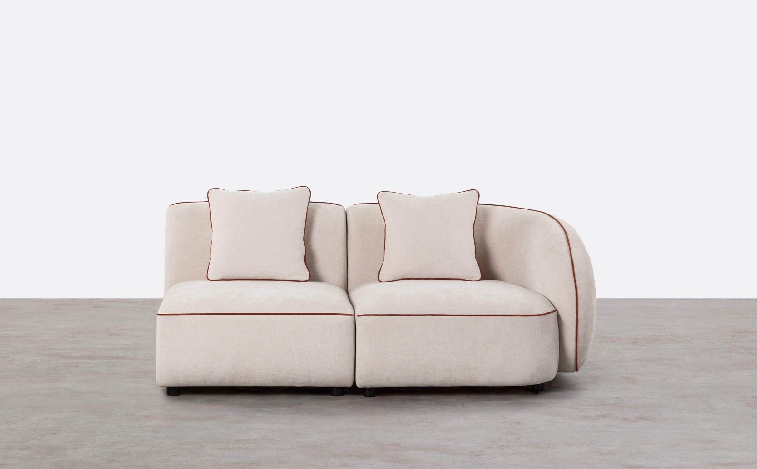 Canapé D'Angle Modulable 2 Pièces avec Fauteuil en Tissu Ilham, image de la gelerie 1
