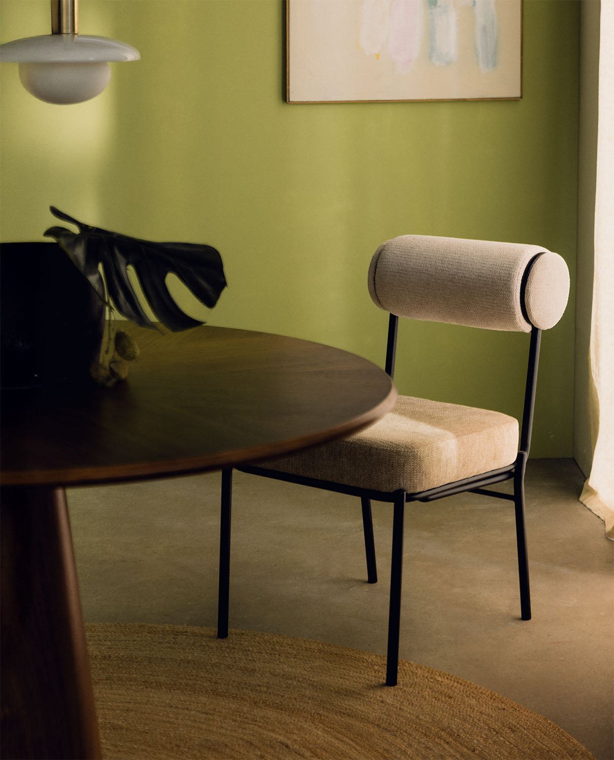 Chaise de Salle à Manger en Tissu et Métal Elin, image de la gelerie 2