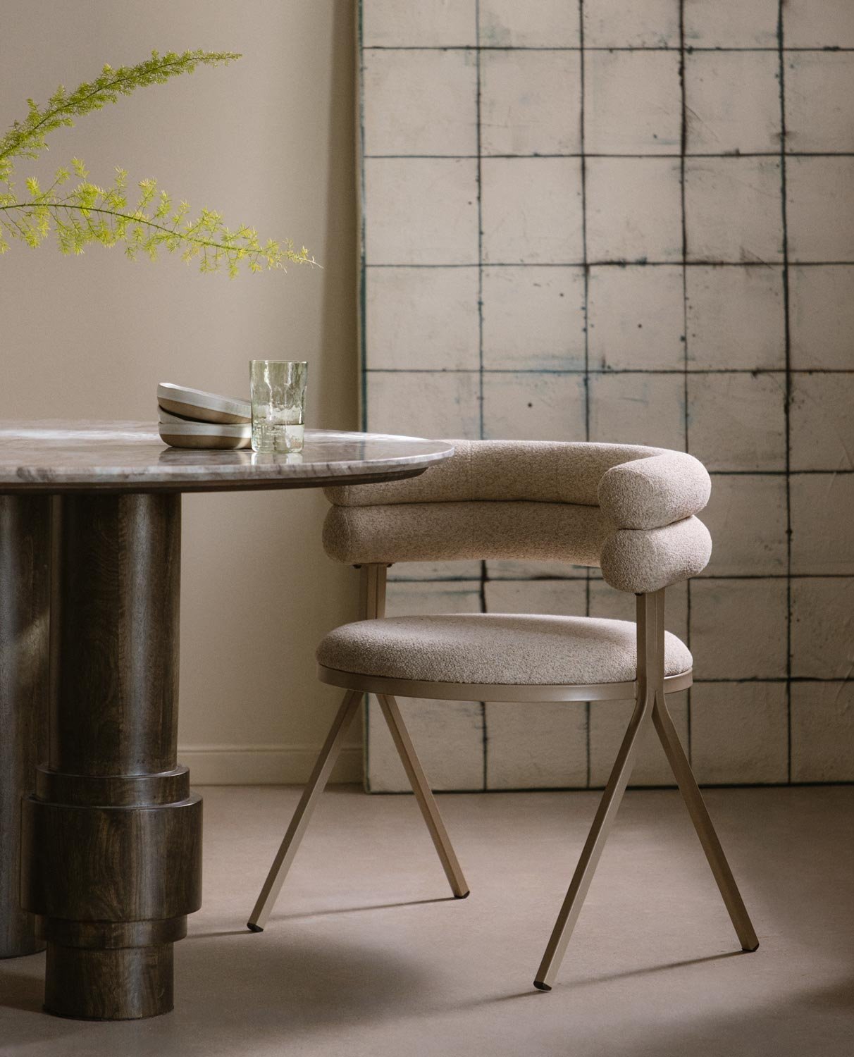Pack 4 Chaises de Salle à Manger en Tissu et Métal Aixa Classic, image de la gelerie 2