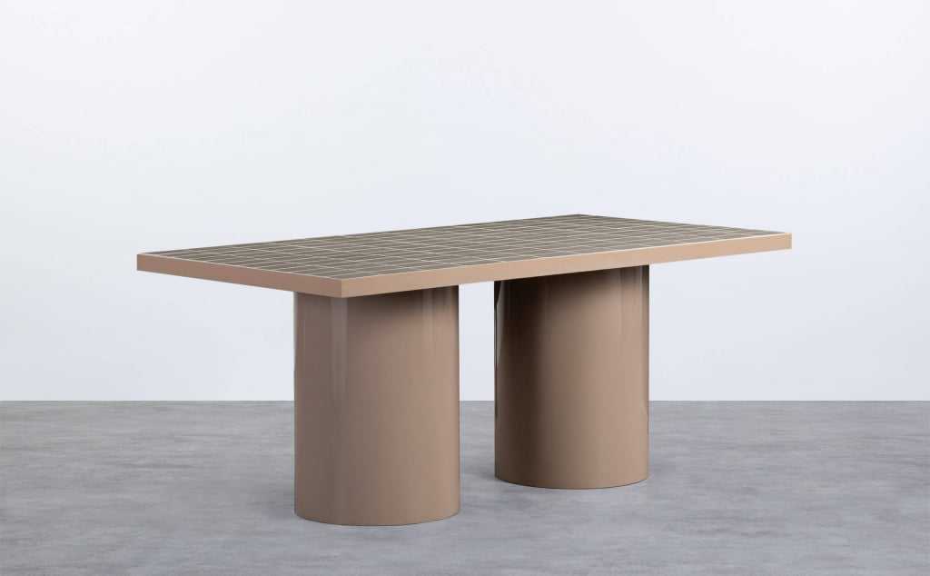 Table à Manger Rectangulaire en Métal et Céramique (183x95 cm) Zafiro