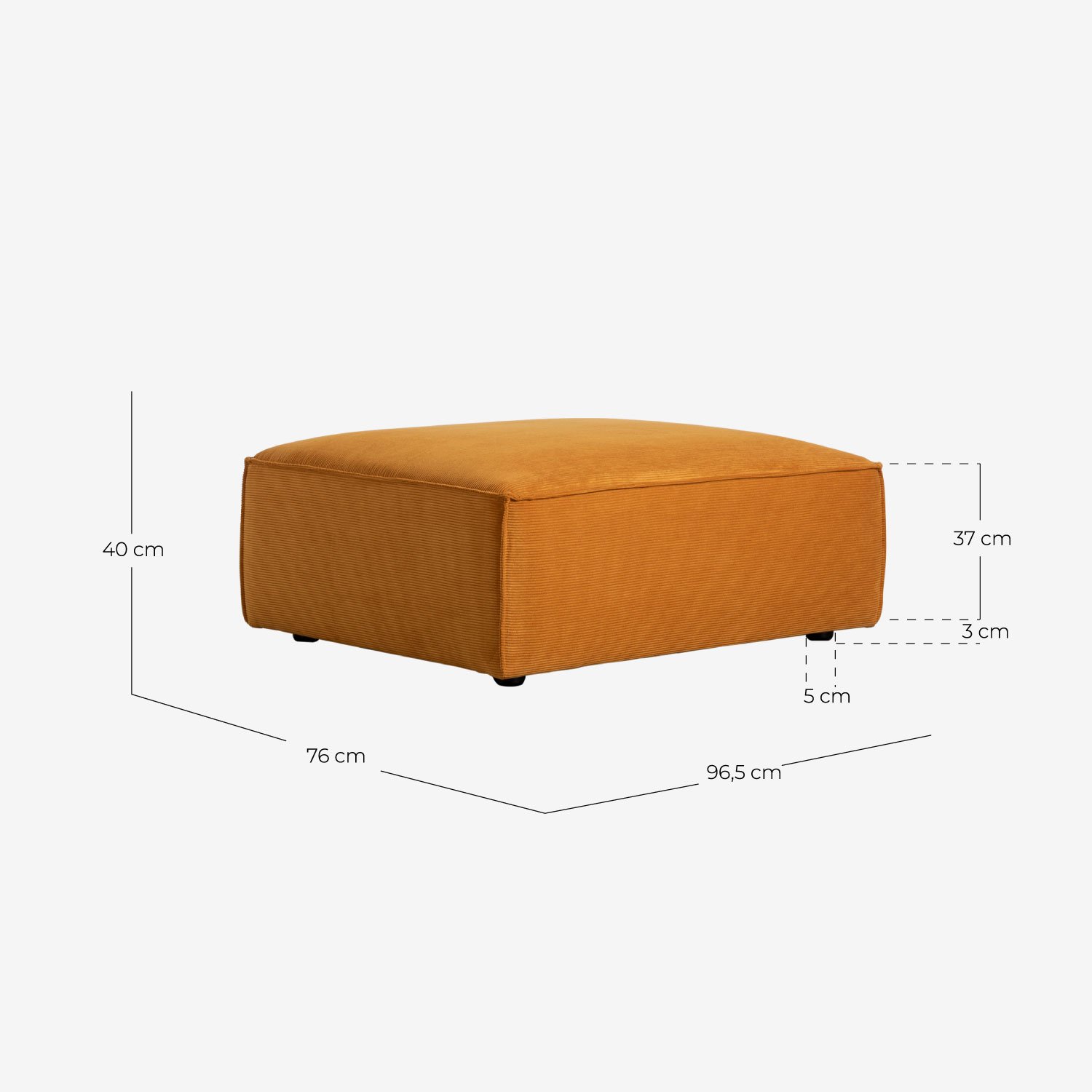 Module Pouf Pour Canapé Kilhe Pana, dimensions