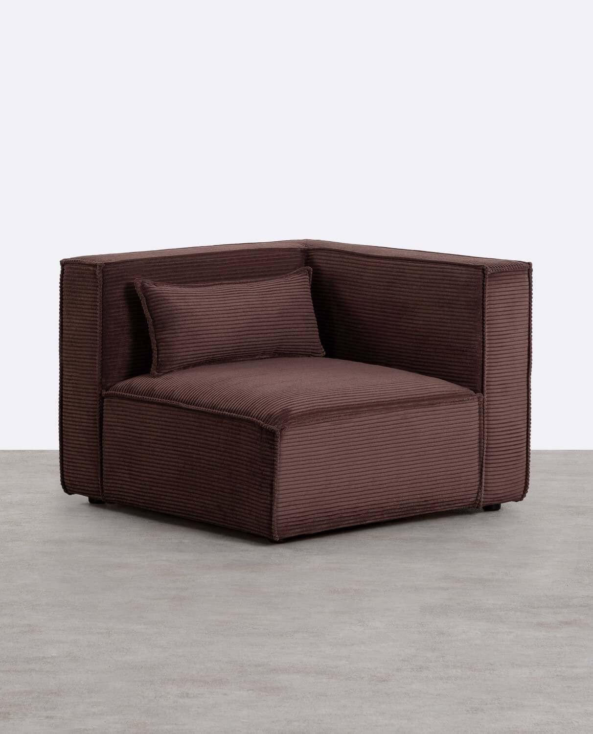Module de Fauteuil d'Angle en Velours Côtelé Épais Kilhe, image de la gelerie 1
