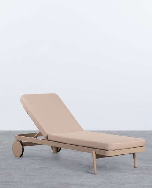 Chaise Longue Inclinable en Aluminium avec Coussin en Tissu Celina