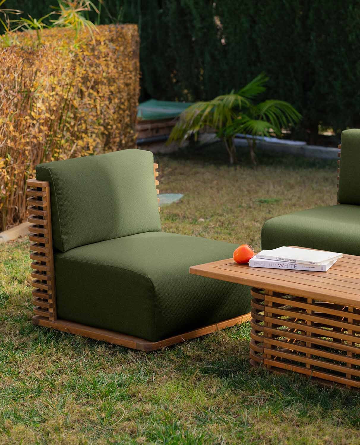 Pack de 2 Chaises de Jardin en Bois d'Acacia avec Coussins en Tissu Hazan, image de la gelerie 2