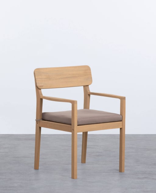 Pack de 4 Chaises de Extérieuren Bois d'Acacia avec Accoudoirs Marla