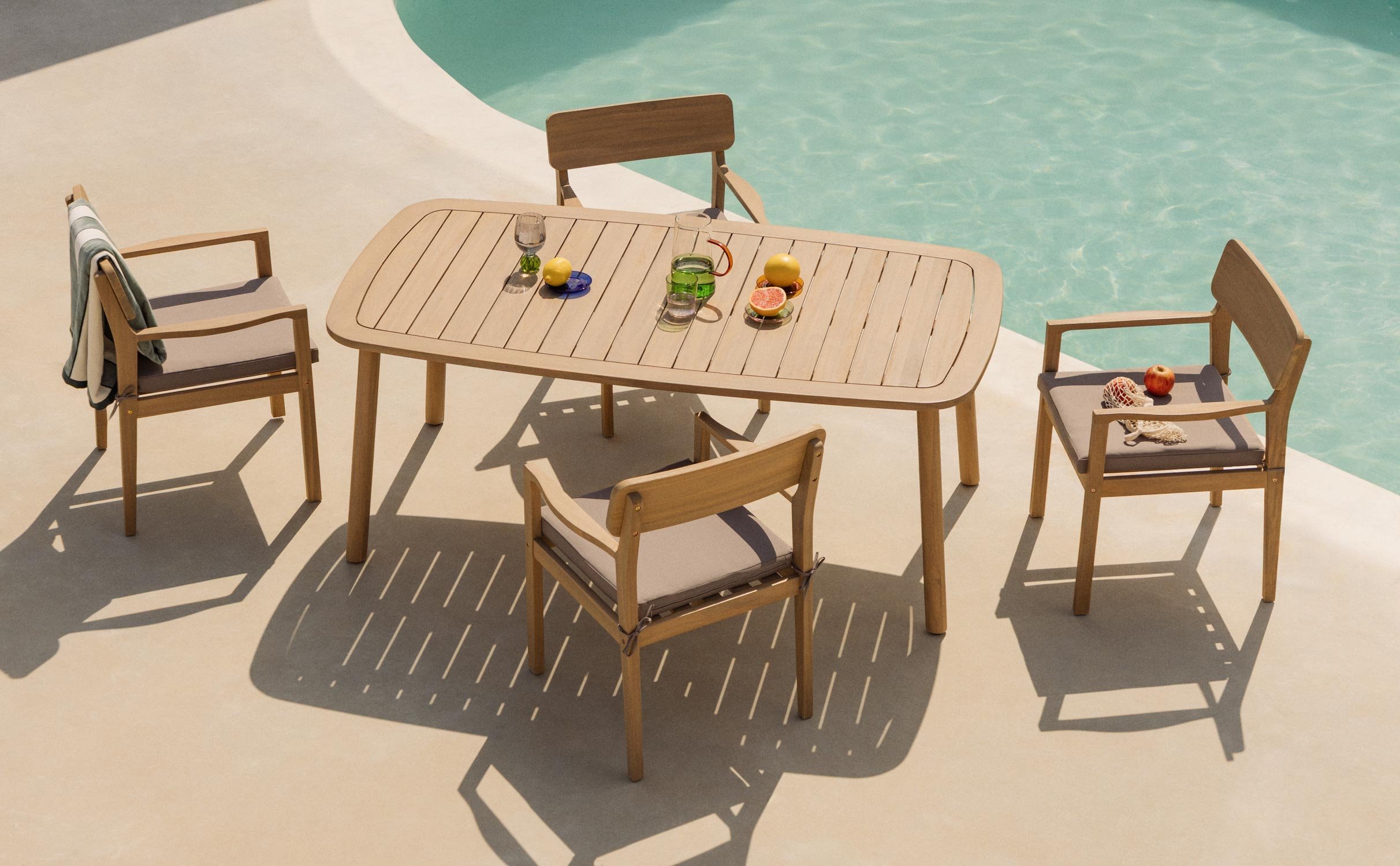 Table de Jardin Rectangulaire en Bois d'Acacia (180x100 cm) Marla, image de la gelerie 1