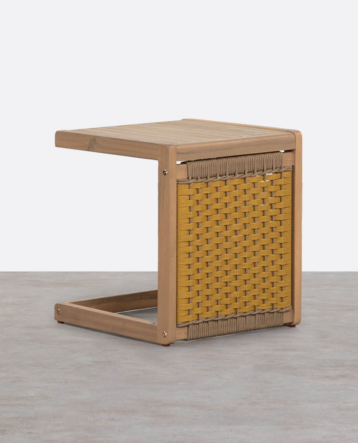Table d'Appoint en Bois d'Acacia et Corde (40x40 cm) Mirle , image de la gelerie 1