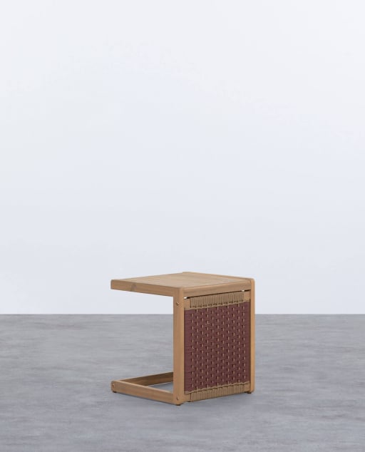 Table d'Appoint en Bois d'Acacia et Corde (40x40 cm) Mirle