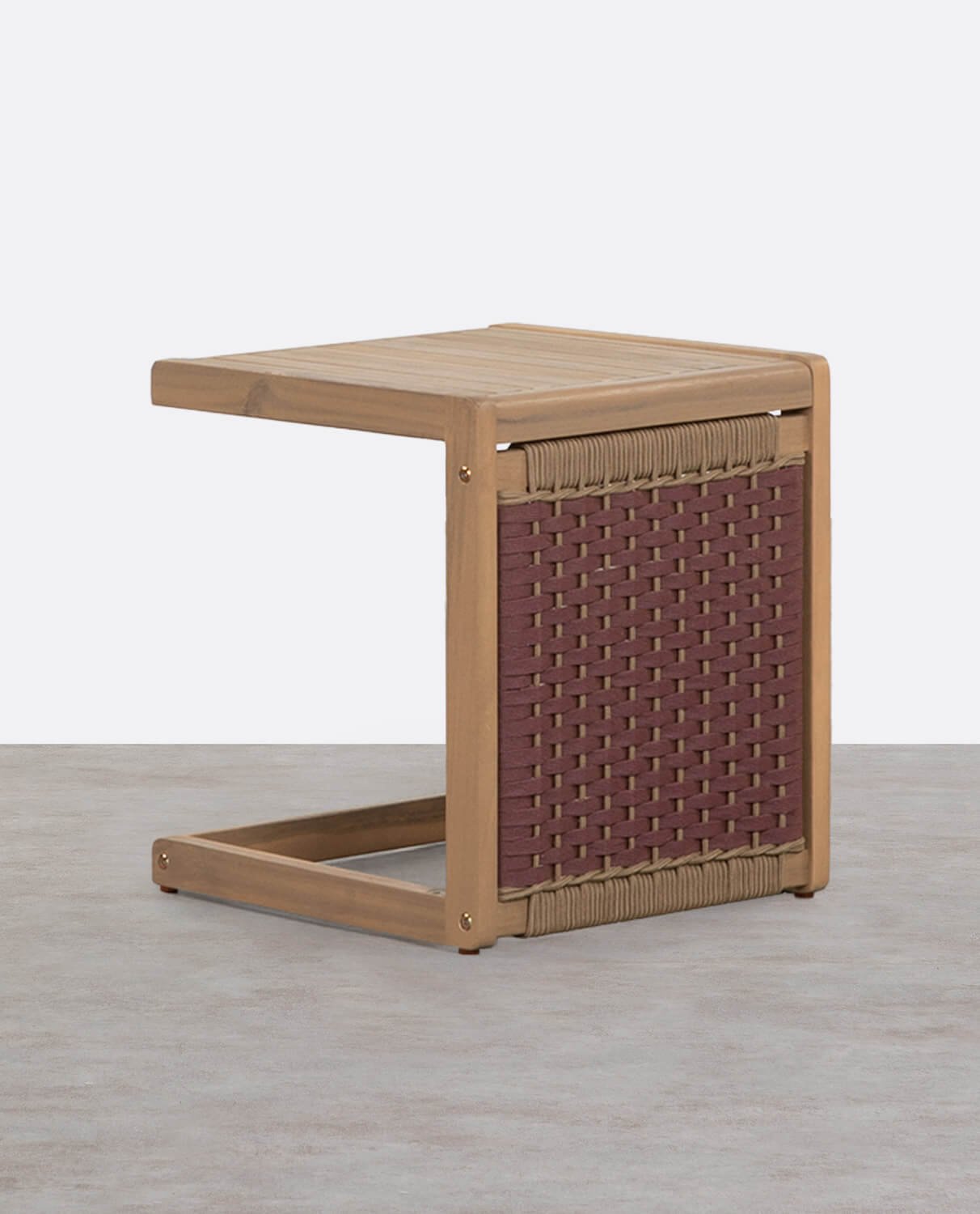 Table d'Appoint en Bois d'Acacia et Corde (40x40 cm) Mirle , image de la gelerie 1