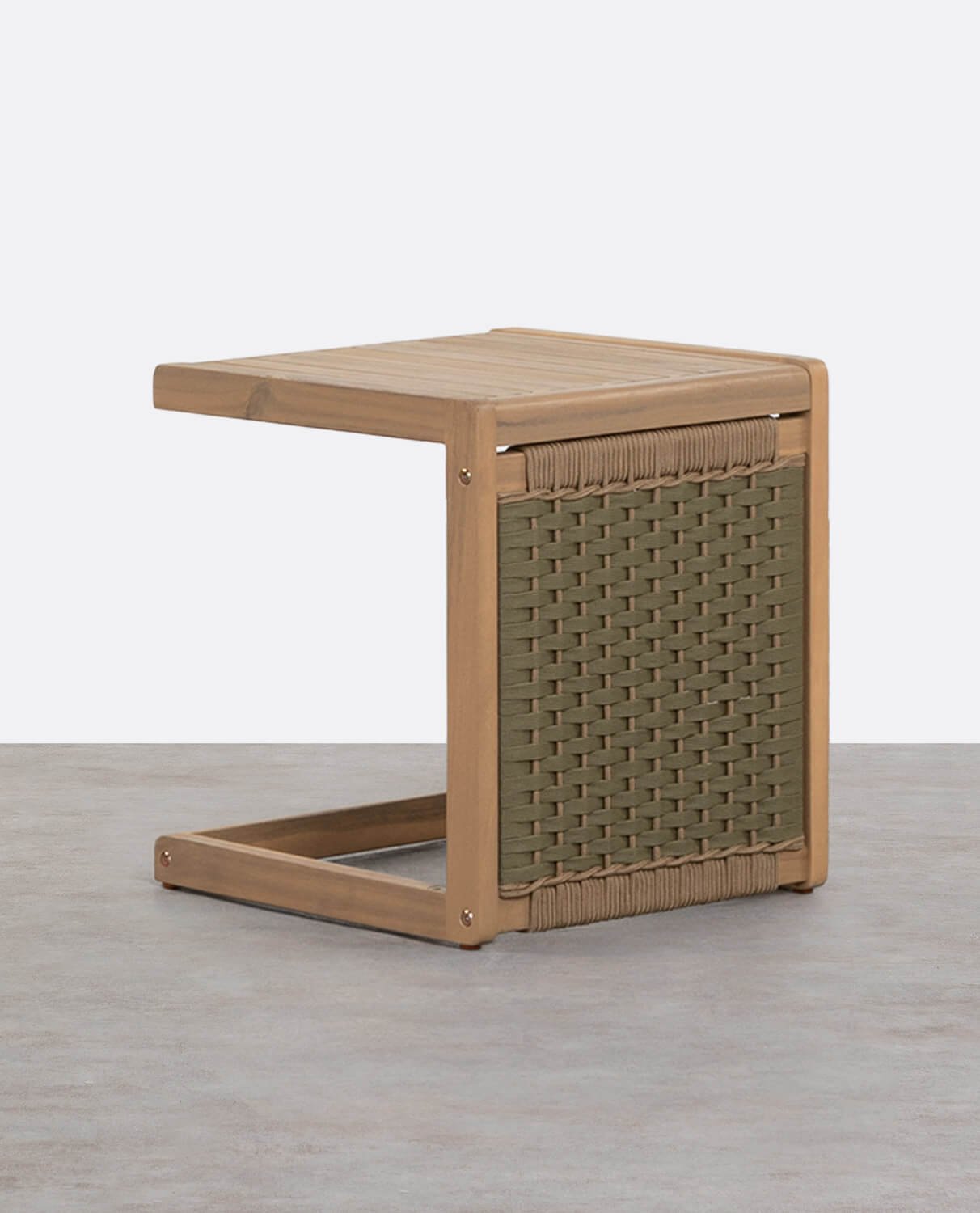 Table d'Appoint en Bois d'Acacia et Corde (40x40 cm) Mirle , image de la gelerie 1