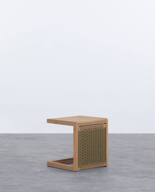 Table d'Appoint en Bois d'Acacia et Corde (40x40 cm) Mirle 