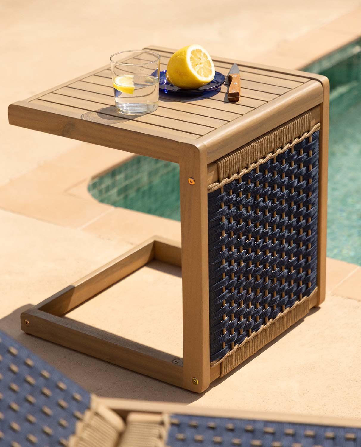 Table d'Appoint en Bois d'Acacia et Corde (40x40 cm) Mirle , image de la gelerie 2