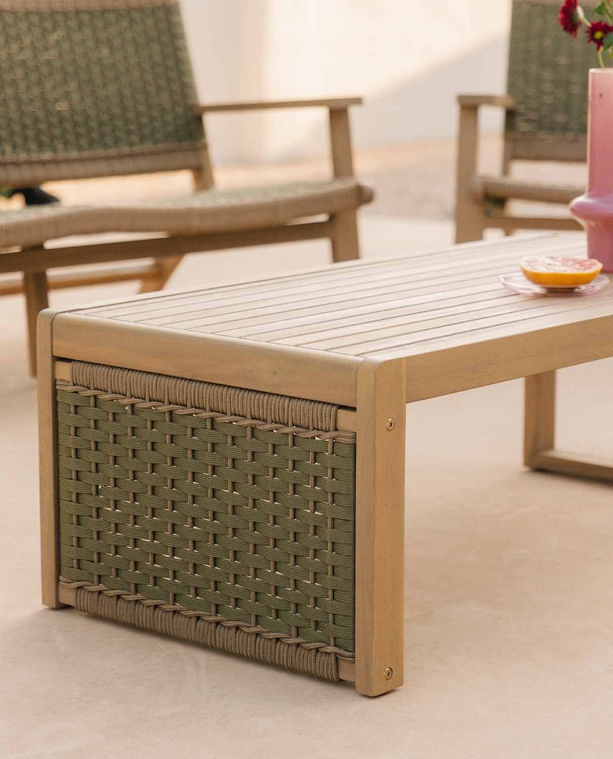 Ensemble de Jardin en Bois d'Acacia et Corde Mirle, image de la gelerie 2