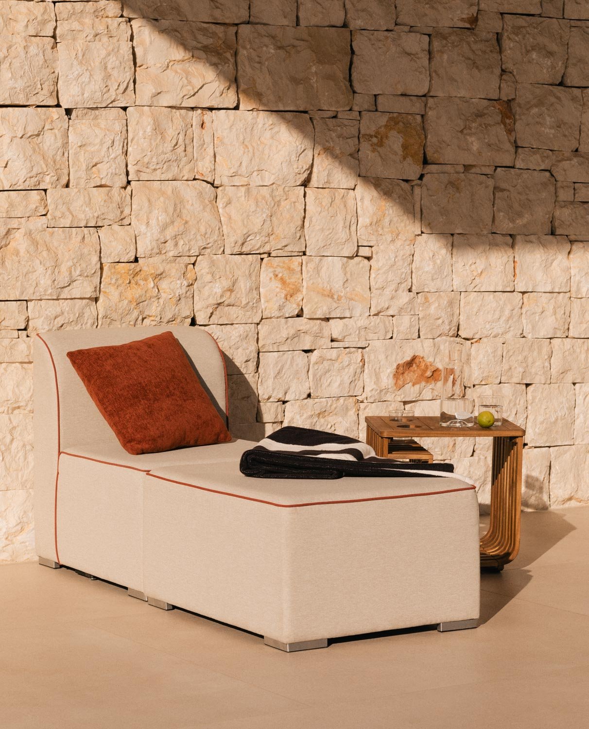 Fauteuil de Jardin Modulable avec Pouf en Tissu Lagos, image de la gelerie 2