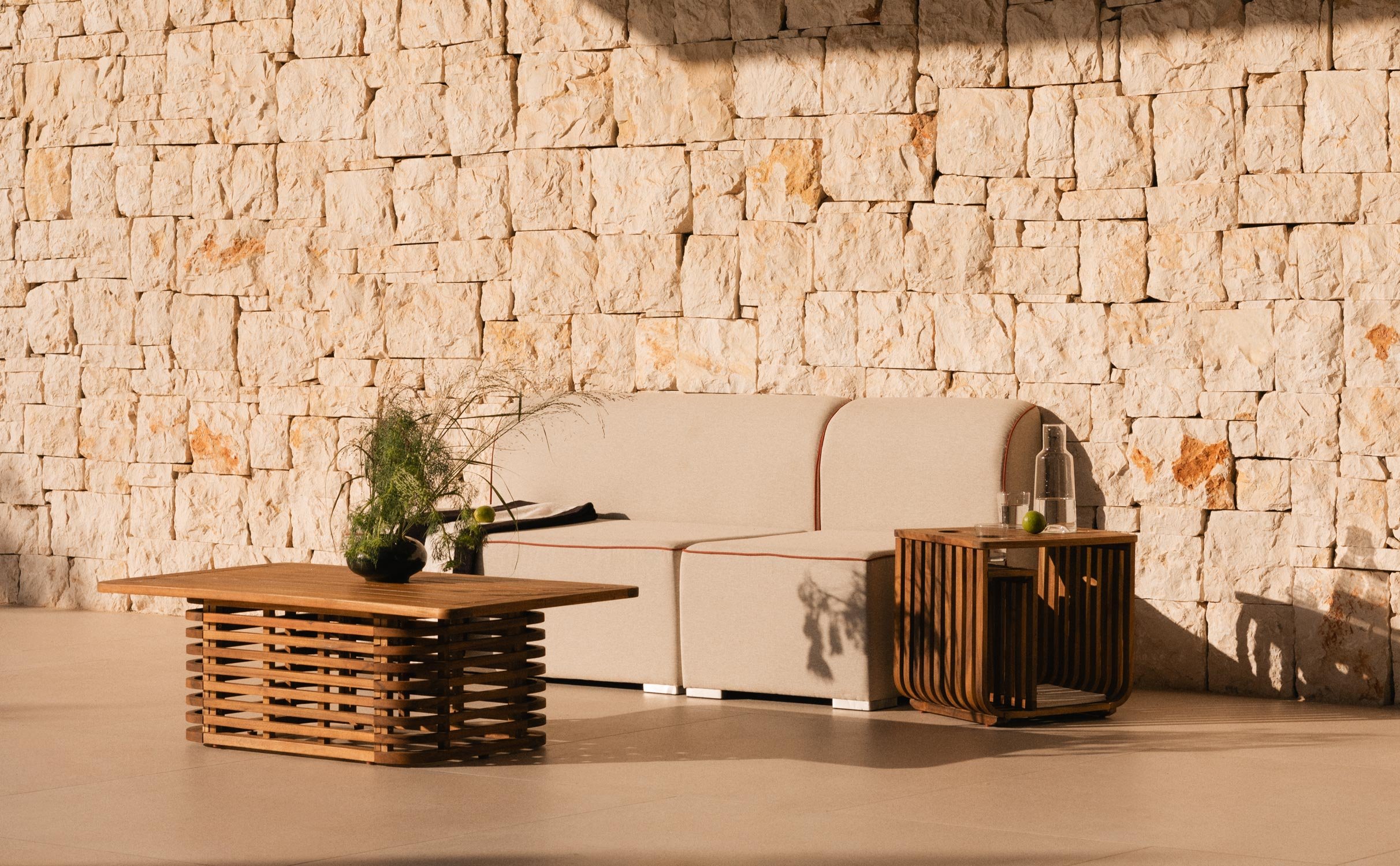 Canapé de Jardin Modulable 2 Pièces Canapé 2 Places et Fauteuil en Tissu Lagos, image de la gelerie 1