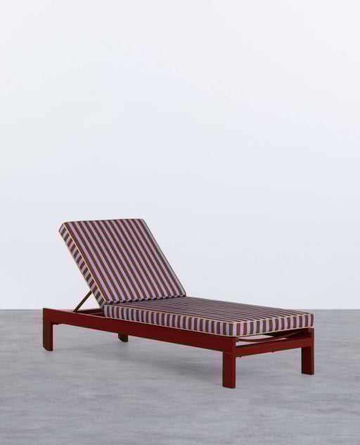 Pack 2 Chaises Longues Inclinables en Aluminium avec Coussin Rayé New Kreta