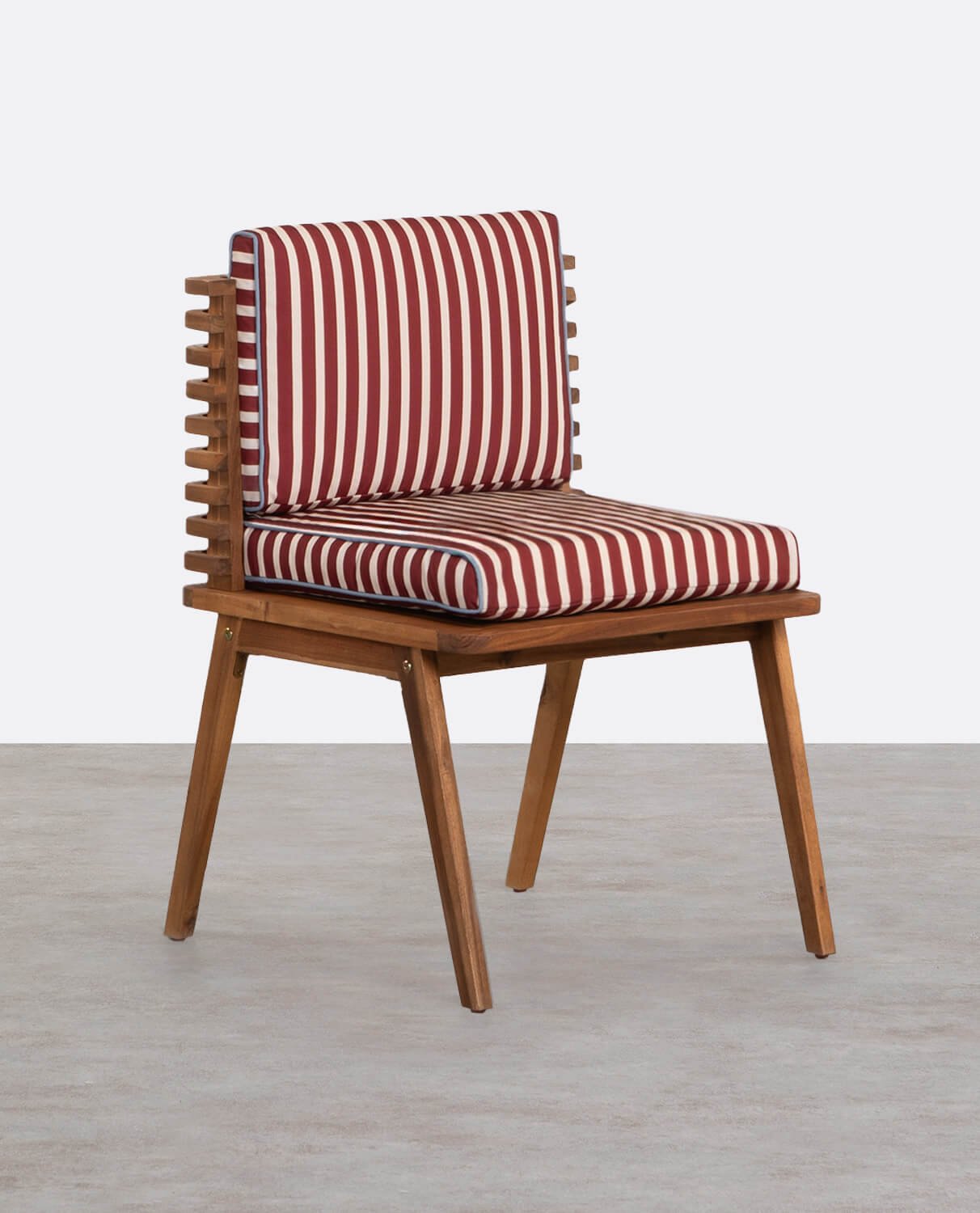 Chaise d'Extérieur en Bois d'Acacia avec Coussins en Tissu Hazan, image de la gelerie 1