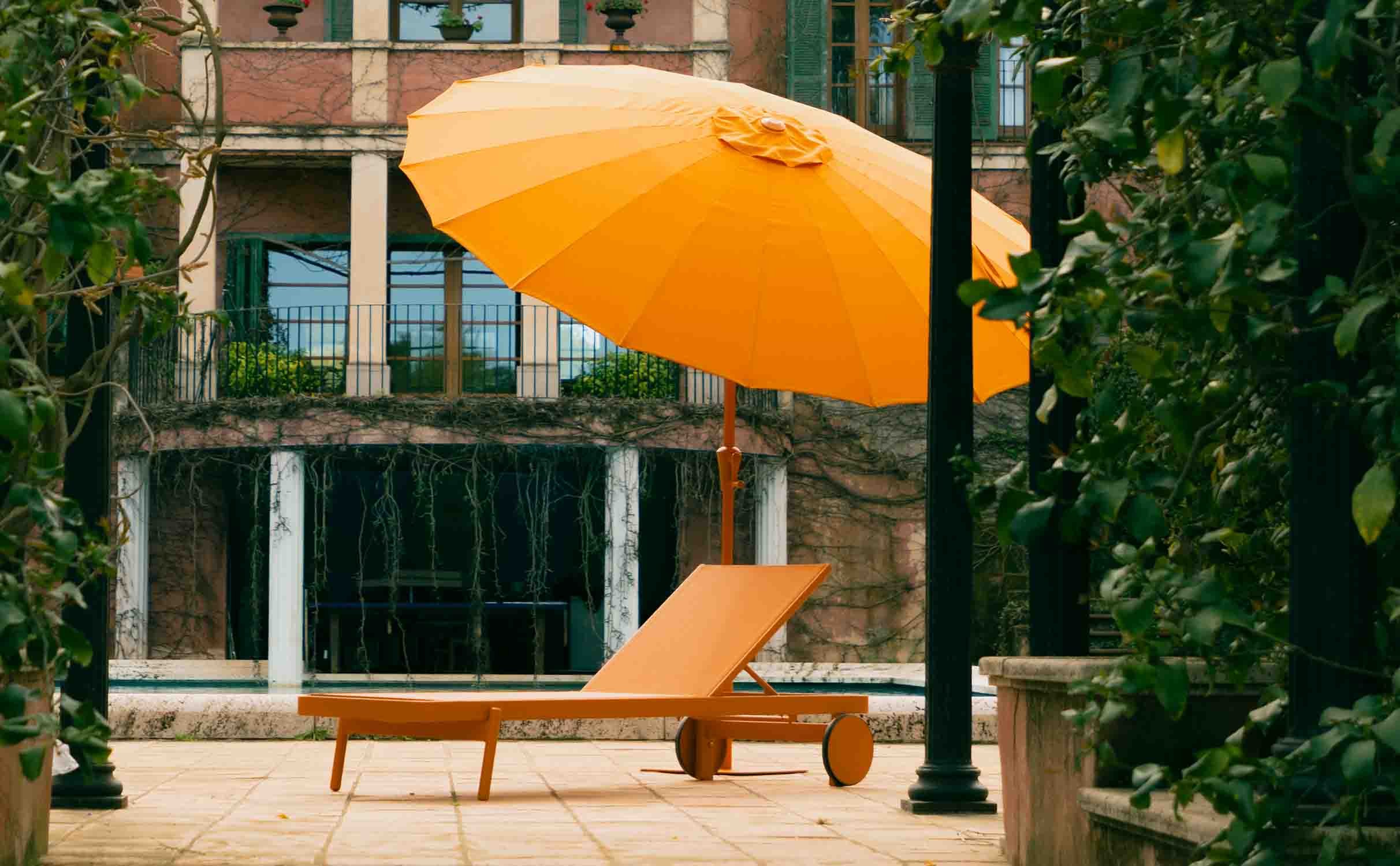 Chaise Longue Inclinable en Aluminium et Tissu Celina, image de la gelerie 1