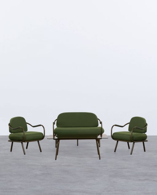 Ensemble de Jardin en Métal et Verre Trempé Xoan