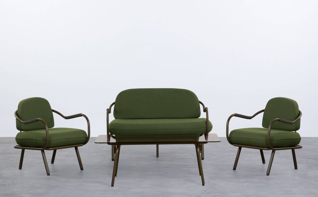 Ensemble de Jardin en Métal et Verre Trempé Xoan 