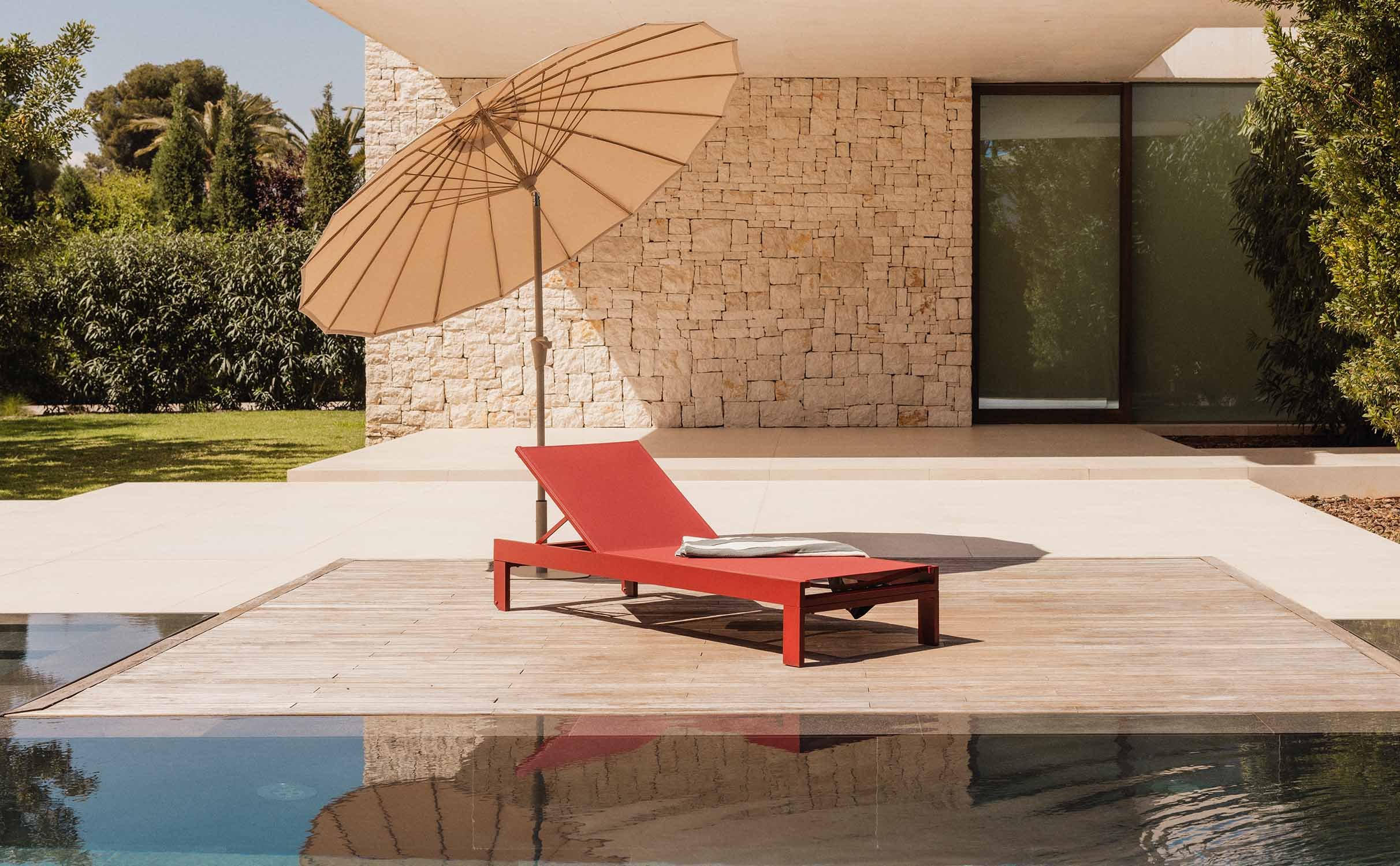 Transat Inclinable en Tissu et Aluminium New Kreta, image de la gelerie 1