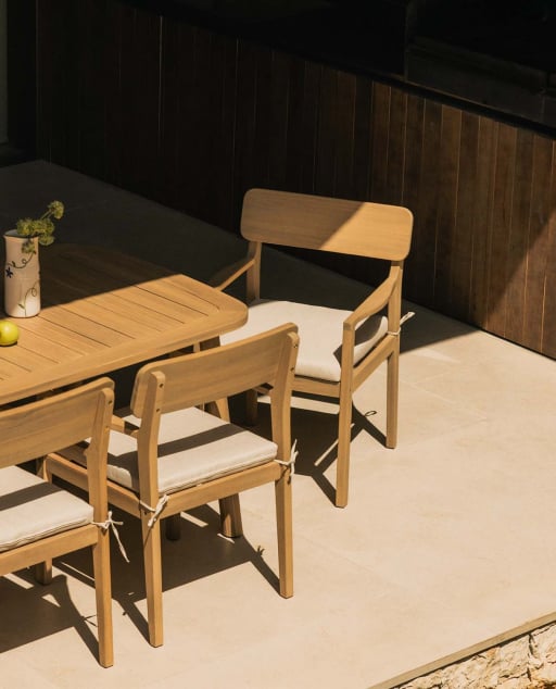 Chaise de Jardin en Bois d'Acacia avec Accoudoirs Marla