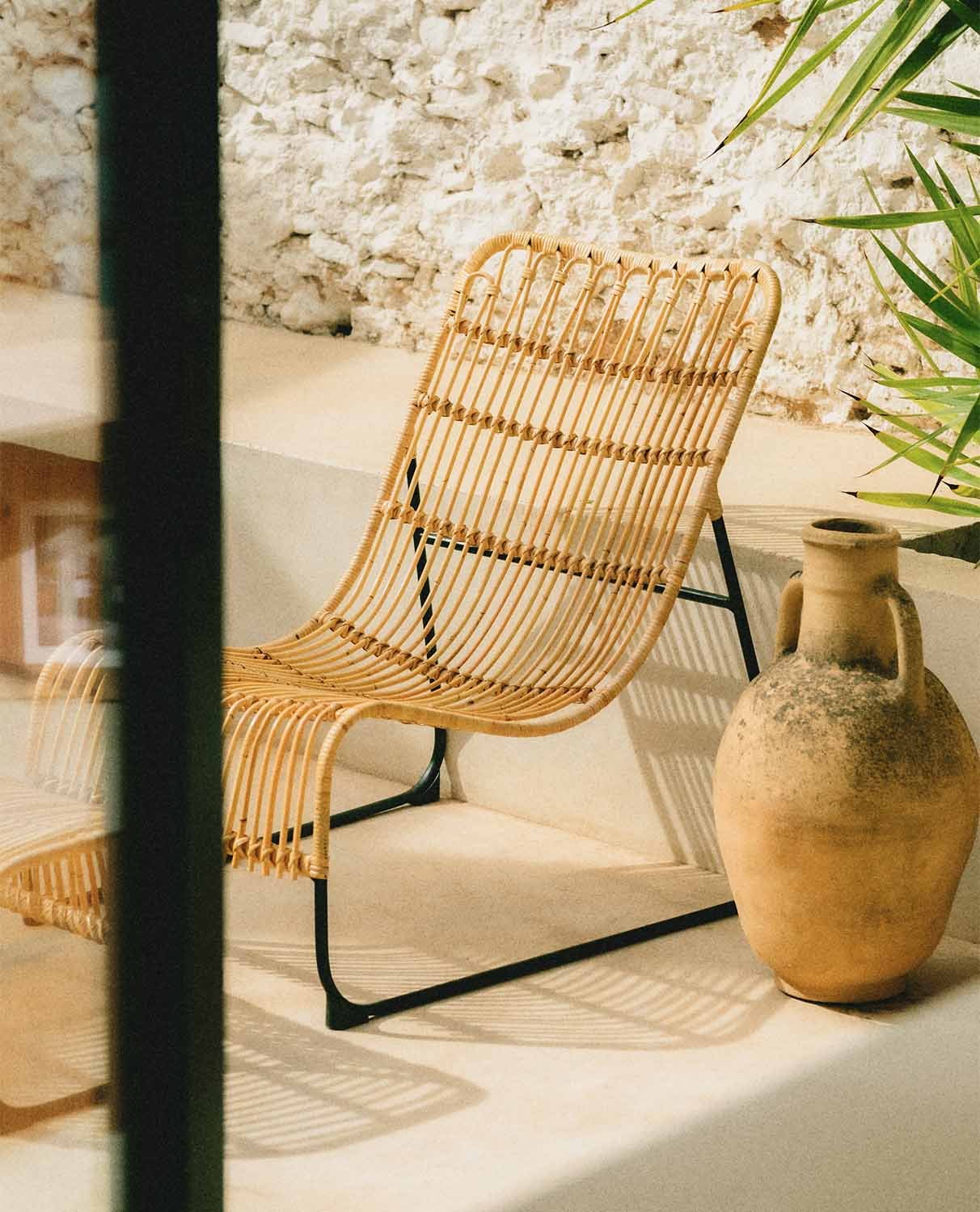 Fauteuil en Rotin Naturel avec Repose-Pieds Milan , image de la gelerie 2