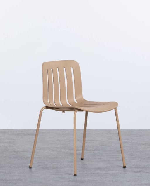 Chaise d'Extérieur en Polypropylène Romi - Brun Clay